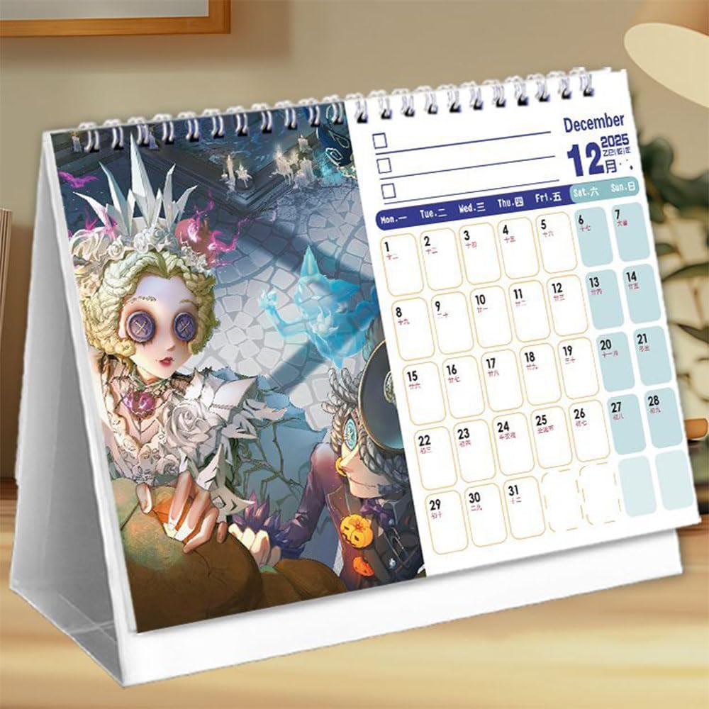 Amazon | 第五人格 カレンダー 2025年 卓上カレンダー 塗り絵 手描き本